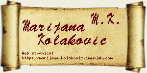 Marijana Kolaković vizit kartica